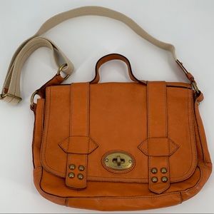 Fossil Maddox Leather Crossbody Messenger Bag Boho